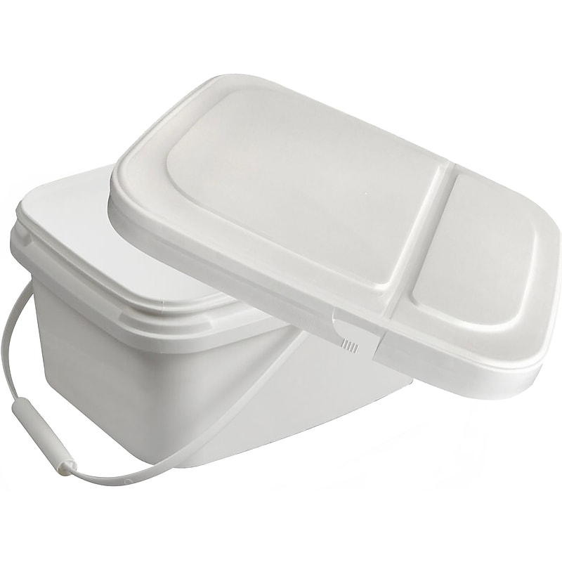 Diversey Polypropylene Dry Wipe Charging Bucket, White, 12/Box (D1229387) image 1
