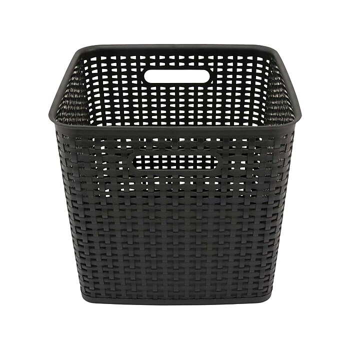 Advantus Extra Large Plastic Basket with Handles, Black (37519