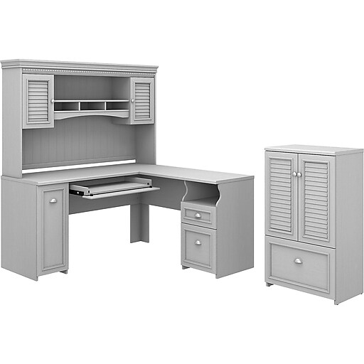 Bush Furniture Fairview 60" LShaped Desk with Hutch, Storage