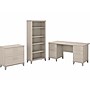 Bush Furniture Somerset 60" Computer Desk with Lateral File Cabinet and 5-Shelf Bookcase, Sand Oak (SET013SO)~#|#~sp108325980_sc7