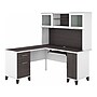 Bush Furniture Somerset 60" L-Shaped Desk with Hutch, Storm Gray/White (SET002SGWH)~#|#~sp108326049_sc7
