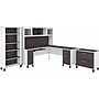 Bush Furniture Somerset 72"W L-Shaped Desk with Hutch, Lateral File Cabinet and Bookcase, Storm Gray/White (SET012SGWH)~#|#~sp108326073_sc7