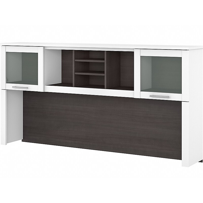 Bush Furniture Somerset 72"W Desktop Hutch, Storm Gray/White (WC81011) image 1