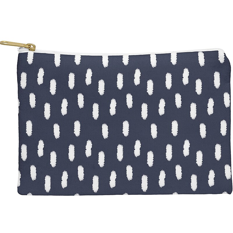 DENY Designs Allyson Johnson 8.5" Polyester Travel Pouch, Water Resistant, Navy Strokes (61901-wpofsm) image 1