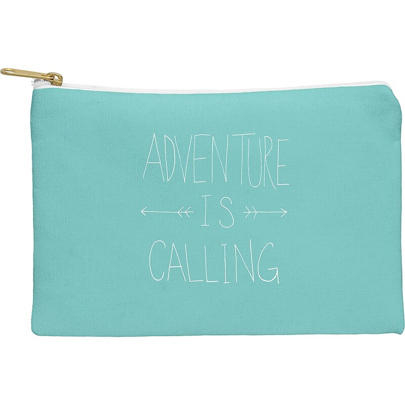 DENY Designs Leah Flores 8.5" Polyester Travel Pouch, Water Resistant, Blue (61901-wpofsm) image 1