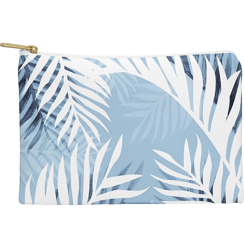 DENY Designs Gale Switzer 11.75" Polyester Travel Pouch, Water Resistant, Tropical Bliss Chambray Blue (14485-wpofmd) image 1