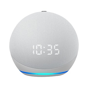 Amazon Echo Dot (4th Gen) 53-023502 Streaming Media Speaker with Clock, Glacier White