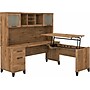 Bush Furniture Somerset 72"W 3 Position Sit to Stand L Shaped Desk with Hutch, Fresh Walnut (SET015FW)~#|#~sp108409443_sc7