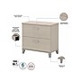 Bush Furniture Somerset 72"W 3 Position Sit to Stand L Shaped Desk with Hutch and File Cabinet, Sand Oak (SET016SO)~#|#~sp108409510_sc7