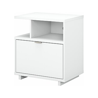 kathy ireland® Home by Bush Furniture Madison Avenue Single-Drawer Lateral File Cabinet, Pure White, 27.17" (MDF127PW-03)