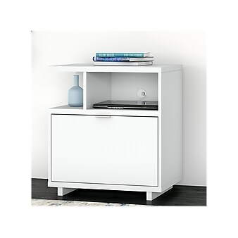 kathy ireland® Home by Bush Furniture Madison Avenue Single-Drawer Lateral File Cabinet, Pure White, 27.17" (MDF127PW-03)