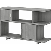 kathy ireland® Home by Bush Furniture Madison Avenue 2-Shelf 30"H Geometric Bookcase with Doors, Modern Gray (MDB148MG-03)
