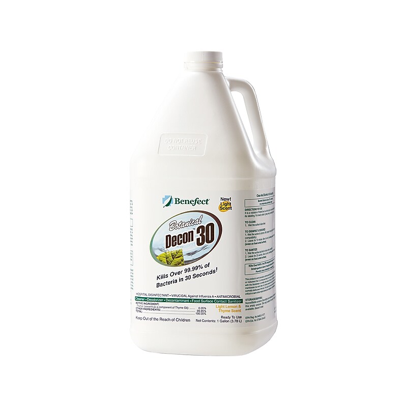 Benefect Botanical Decon 30 Disinfectant Cleaner, Light Lemon & Thyme, 128 oz. (20476) image 1