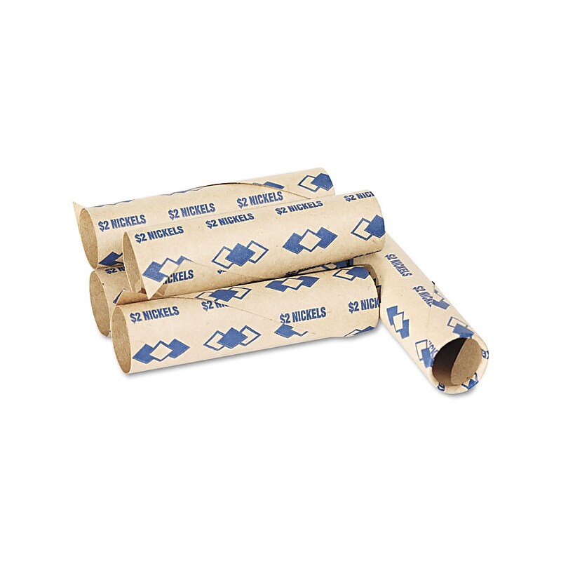 PM Company Pre-formed Tubular Cartridge Paper Nickel Wrappers, Blue, 1,000/Box (65070) image 1