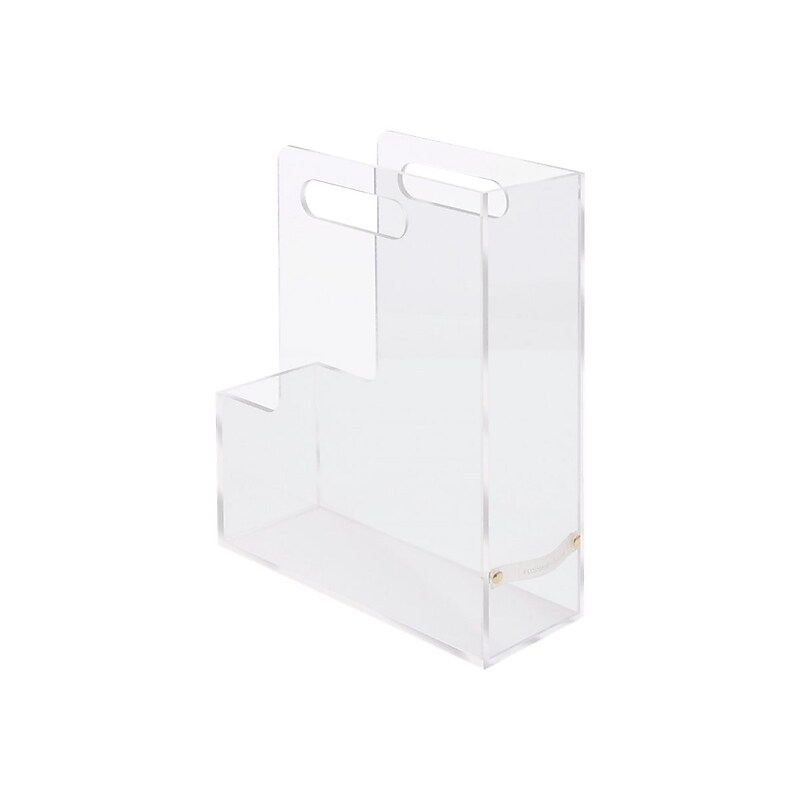 Russell+Hazel 1-Compartment Acrylic Magazine File, Clear/Gold (31729) image 1