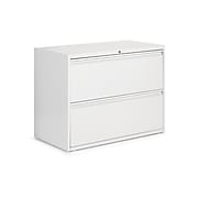 Global 9300 Plus Series 2-Drawer Lateral File Cabinet, Locking, Letter/Legal, Designer White, 36" (TD9336P-2F1H-DWT)