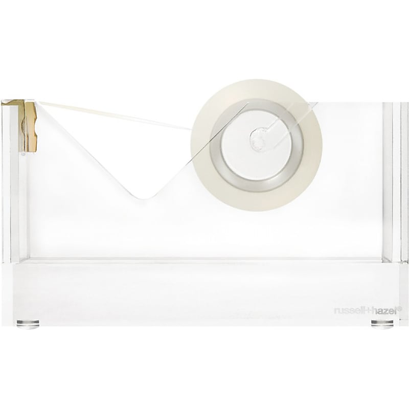 Russell+Hazel Desktop Dispenser, 1.82" x 3.38", Clear/Gold (31734) image 1