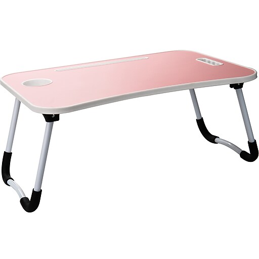 Mind Reader 23" x 15.25" Stainless Steel/Plastic Lap Desk, Pink