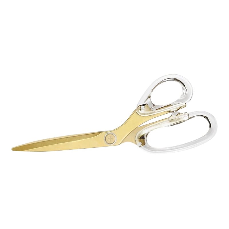 Russell+Hazel 9" Metal Sewing/Craft Scissors, Gold/Clear (26002) image 1