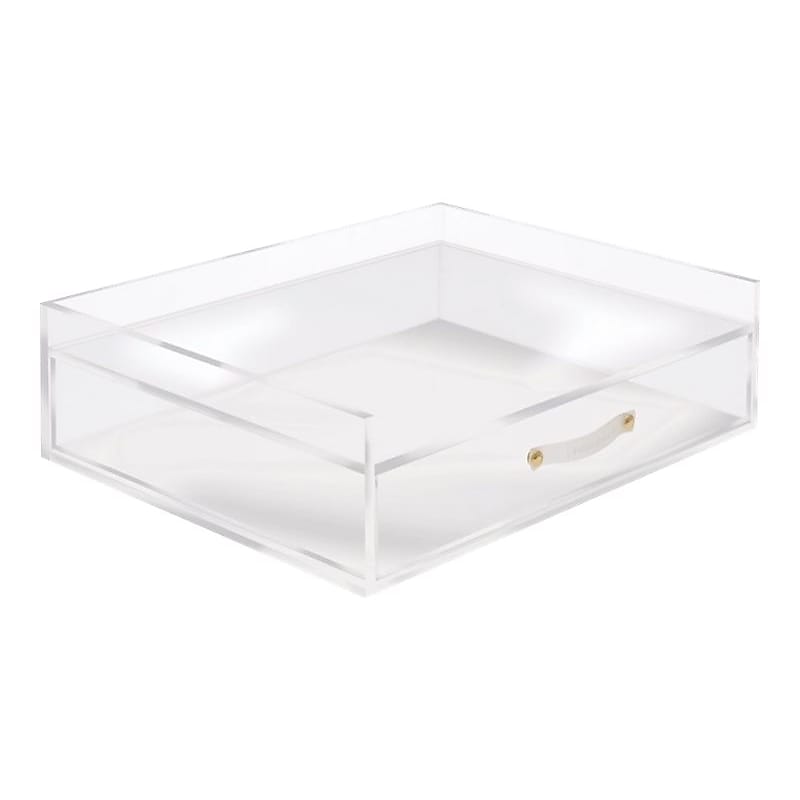 Russell+Hazel Bloc Acrylic Cabinet, Clear/Gold (31385) image 1