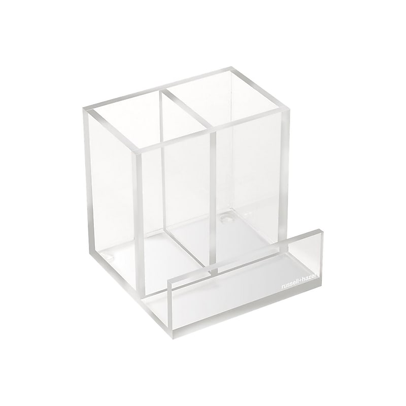 Russell+Hazel Bloc 3-Compartment Acrylic Pencil Holder, Clear (31730) image 1