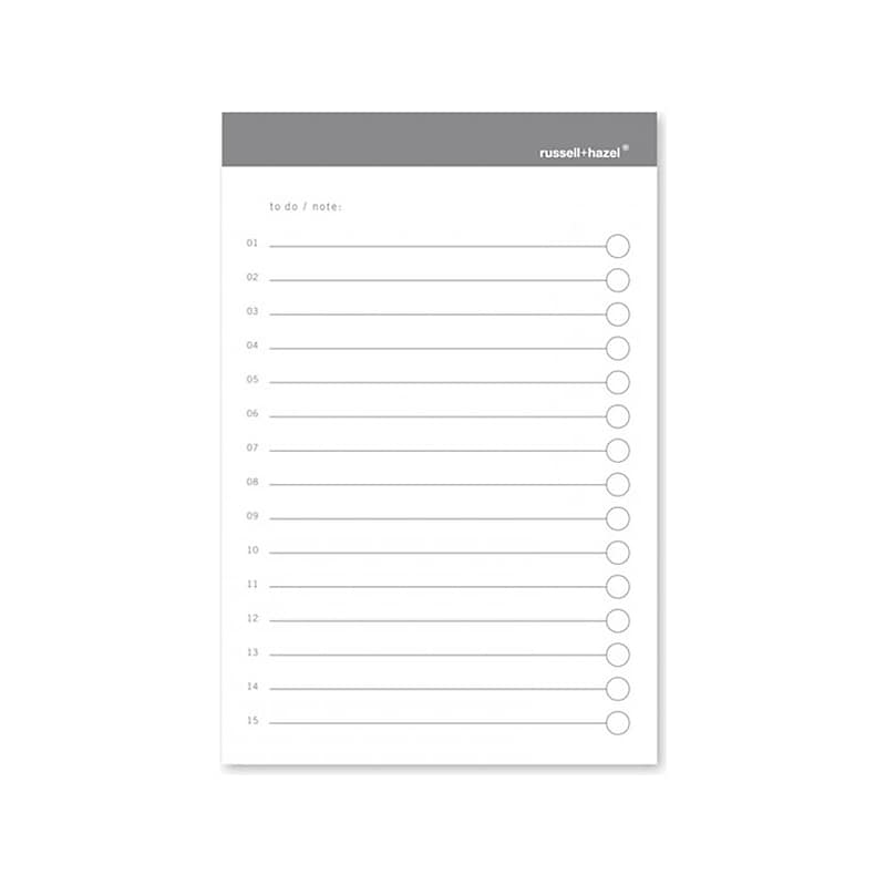 Russell+Hazel To-Do Sticky Notes, 4" x 6", White/Charcoal, 50 Sheets/Pad, 3 Pads/Pack (18909) image 1