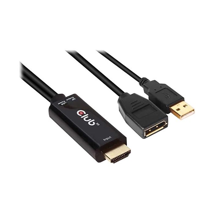 Club 3D 0.82 ft. DisplayPort /HDMI Cable, Black (CAC-1331) | Staples