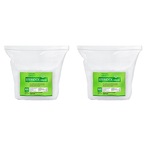 Handyclean Steridol Disinfecting Wipes, 800 Wipes/Container, 2/Carton