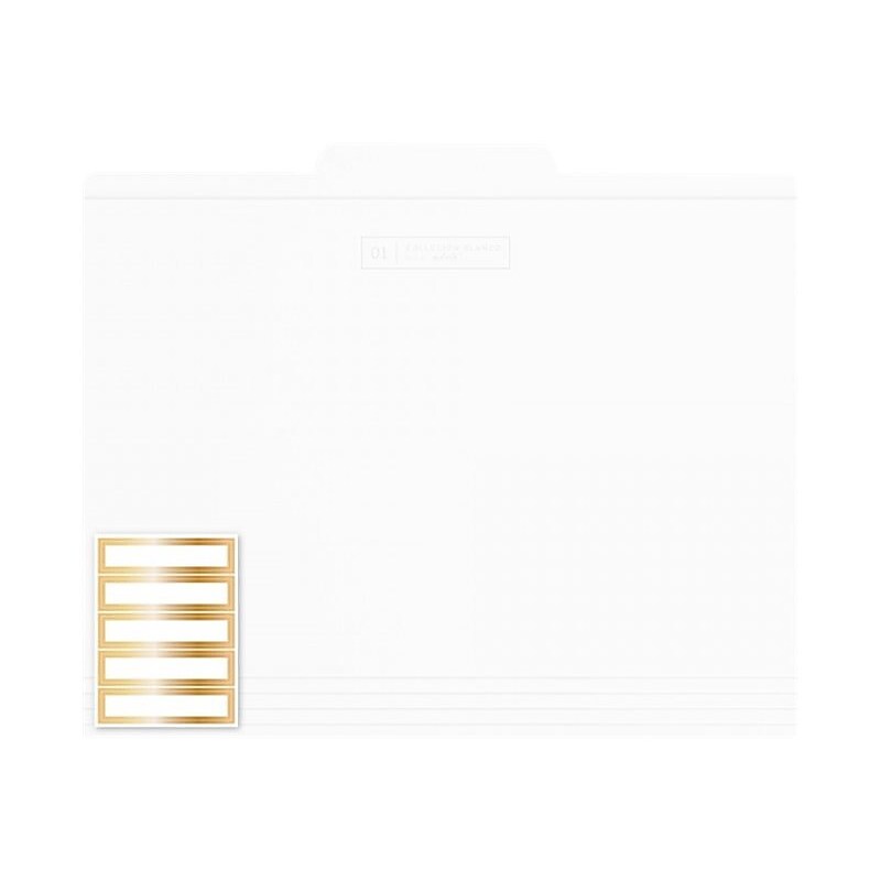 Russell+Hazel Reinforced File Folder, 1-Tab, Letter Size, White, 12/Pack (18911) image 1