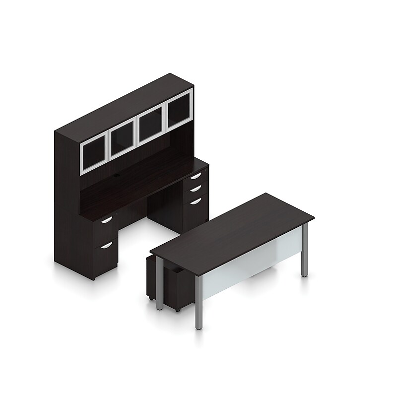 Offices To Go Superior 71" Workstation Desk Bundle, American Espresso (TDOTG20-AEL) image 1