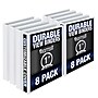Samsill Durable 1" View Ring Binders, D-Ring, Made in USA, White, 8/Pack (S88437)~#|#~sp109067629_sc7