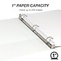 Samsill Durable 1" View Ring Binders, D-Ring, Made in USA, White, 8/Pack (S88437)~#|#~sp109067632_sc7