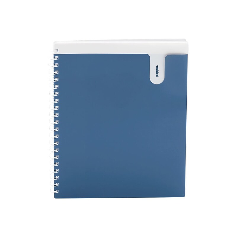 Poppin The Pick-Your-Pocket 1-Subject Notebook, 8.5" x 11", Ruled, 80 Sheets, Slate Blue (106634) image 1