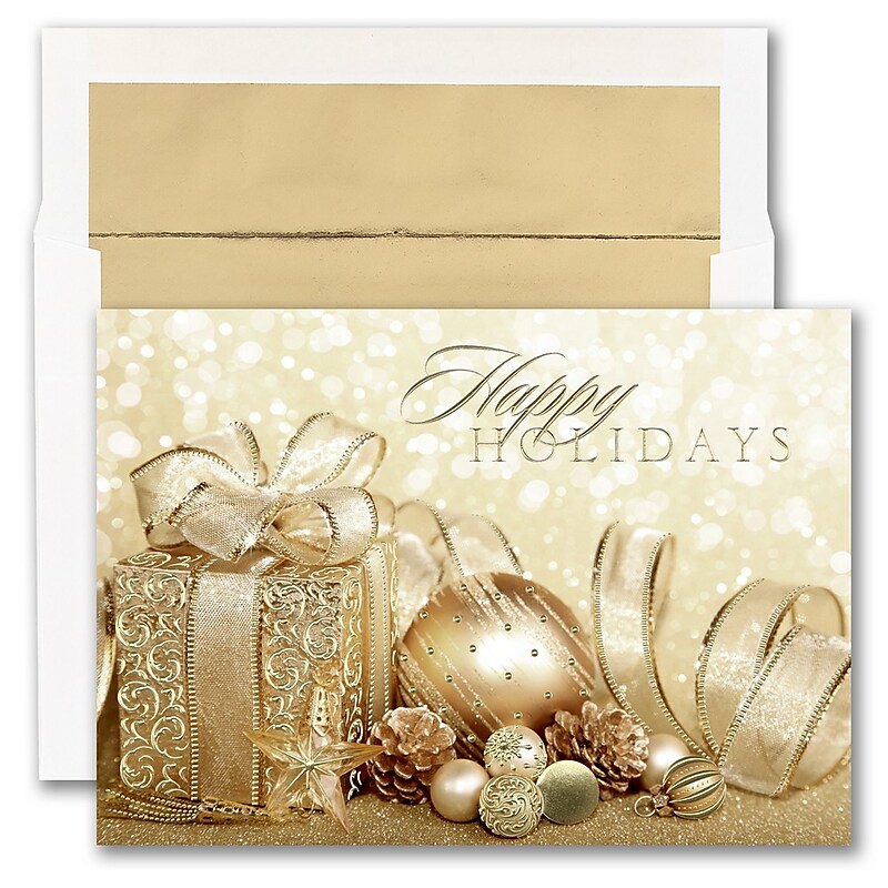 JAM PAPER Blank Christmas Cards & Matching Envelopes Set, Holiday Package, 25/Pack (526M1761WB) image 1