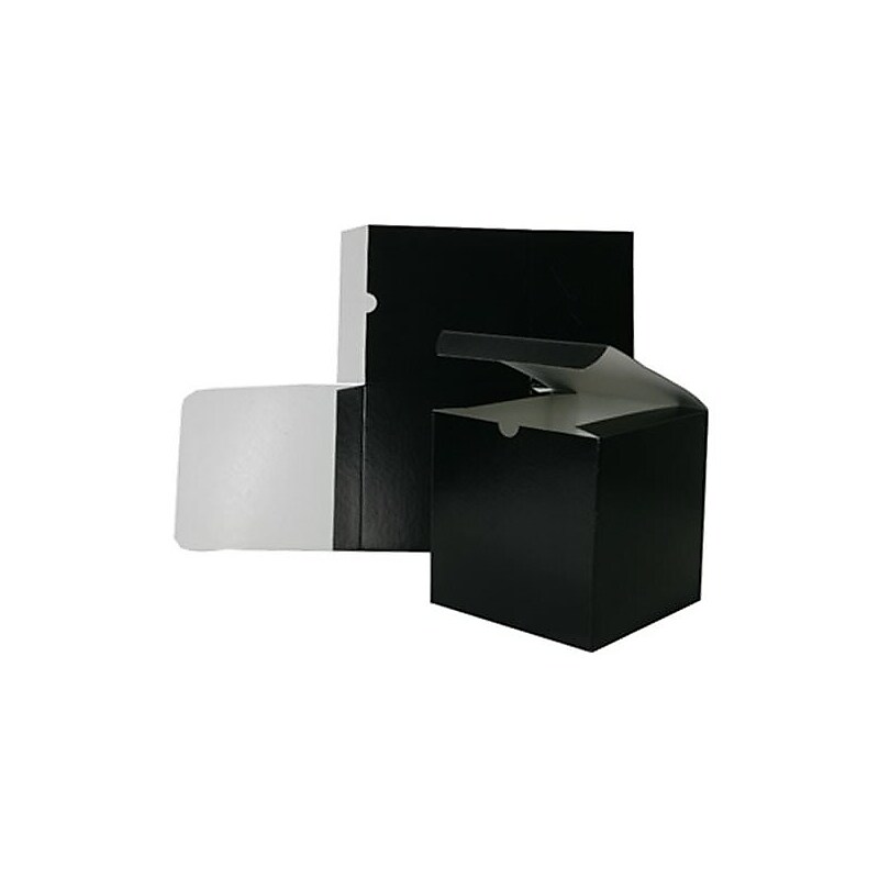 JAM Paper Gift boxes, 6" x 6" x 6", Black (5133885) image 1