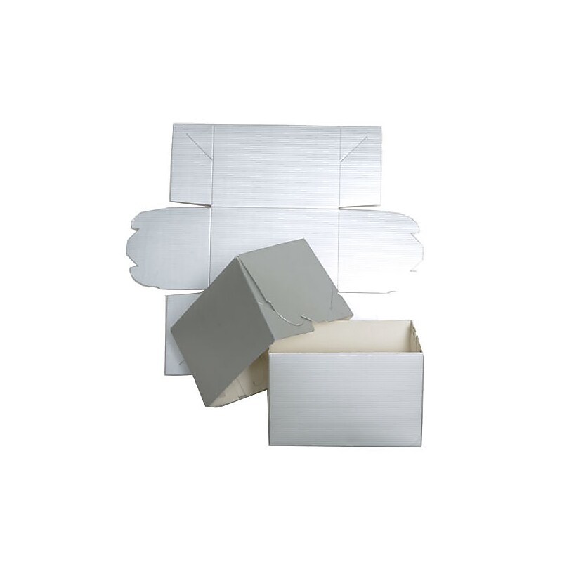 JAM Paper Solid Gift Boxes, 4" x 4" x 6", Silver (4933863) image 1