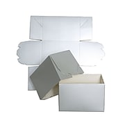 JAM PAPER Gift Box with Grooves, 4 x 4 x 6, Silver