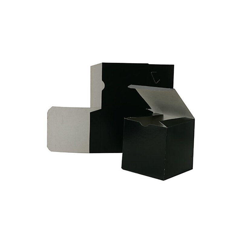 JAM Paper Gift boxes, 4.5" x 4.5" x 6", Black Semi Glossy (7355516) image 1