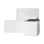 JAM PAPER Open Lid Gift Boxes, 7 x 7 x 7, White