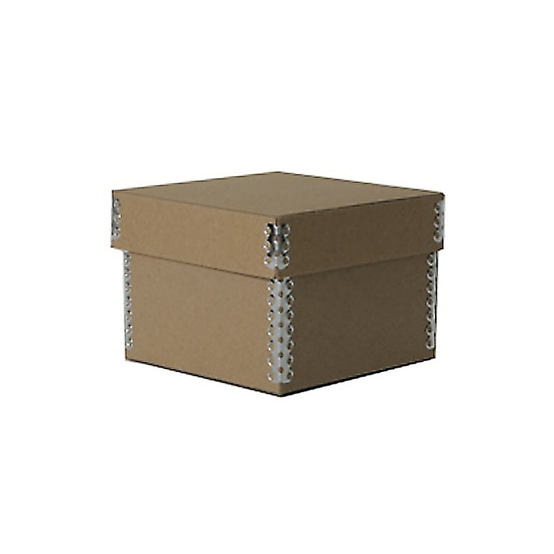JAM PAPER Nesting Boxes, 4 1/4 x 4 1/4 x 3, Natural Brown Kraft, Box image 1