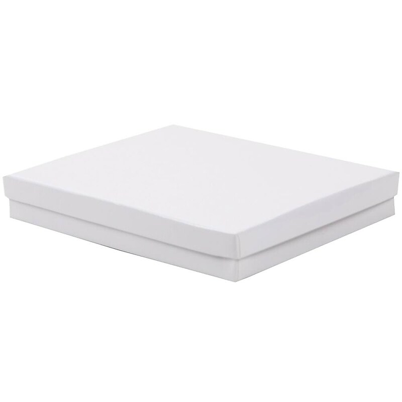 JAM PAPER Jewelry Gift Box, 5 5/8 x 7 1/8 x 1, White image 1