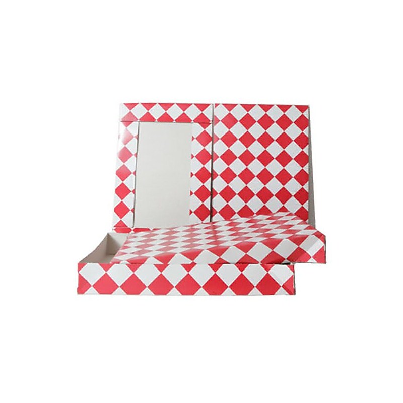 JAM Paper Gift Box, 9.5" x 15" x 2", Red/White (5683947) image 1