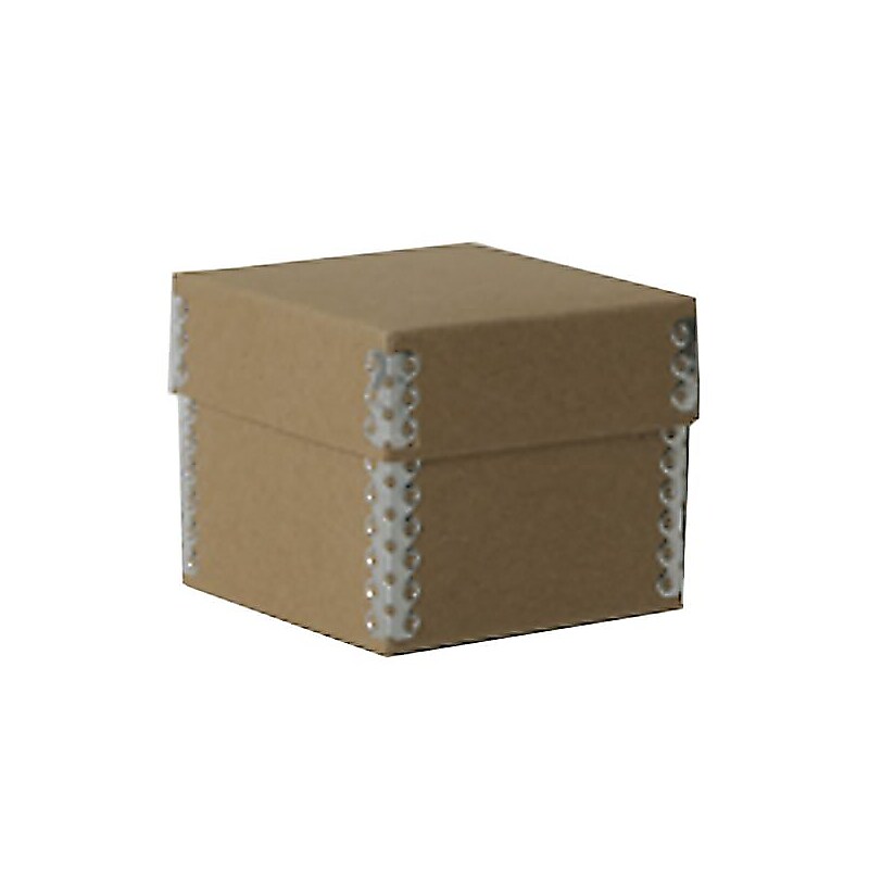 JAM PAPER Nesting Boxes, 3 1/4 x 3 1/4 x 2 3/4, Natural Brown Kraft, Box image 1