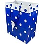 JAM Paper Gift Bags with Rope Handles, 10" x 13" x 6", Blue/White Polka Dot, 24/Pack (4731730B)~#|#~sp109345394_sc7