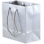 JAM Paper Glossy Gift Bag with Rope Handles, 6.5" x 6.5" x 3.5", Silver, 3 Bags/Pack (896GLSIA)~#|#~sp109345544_sc7