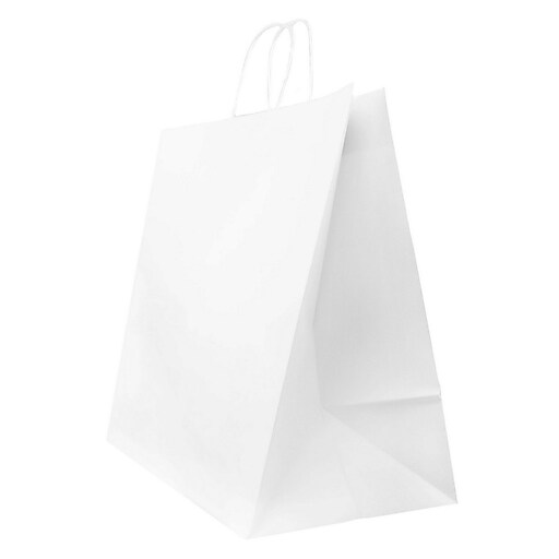 Jam Paper Gift Bags - XX-Large Horizontal - 16 x 16 x 9 - White Kraft - 24/Box