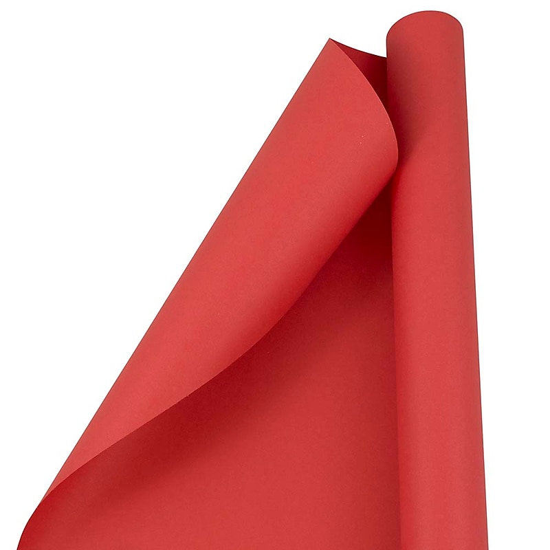 JAM Paper Wrapping Paper, 25 Sq. ft. x 30", Matte Red, 6 Rolls/Pack (277013524B) image 1