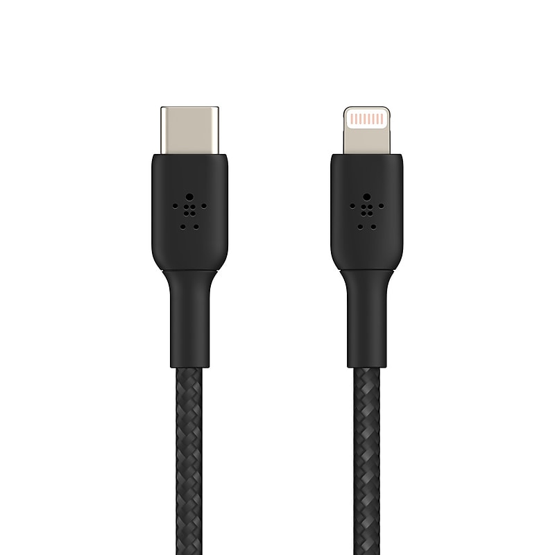 Belkin BOOST CHARGE Braided USB-C to Lightning Cable, 1m / 3.3 ft., Black image 1