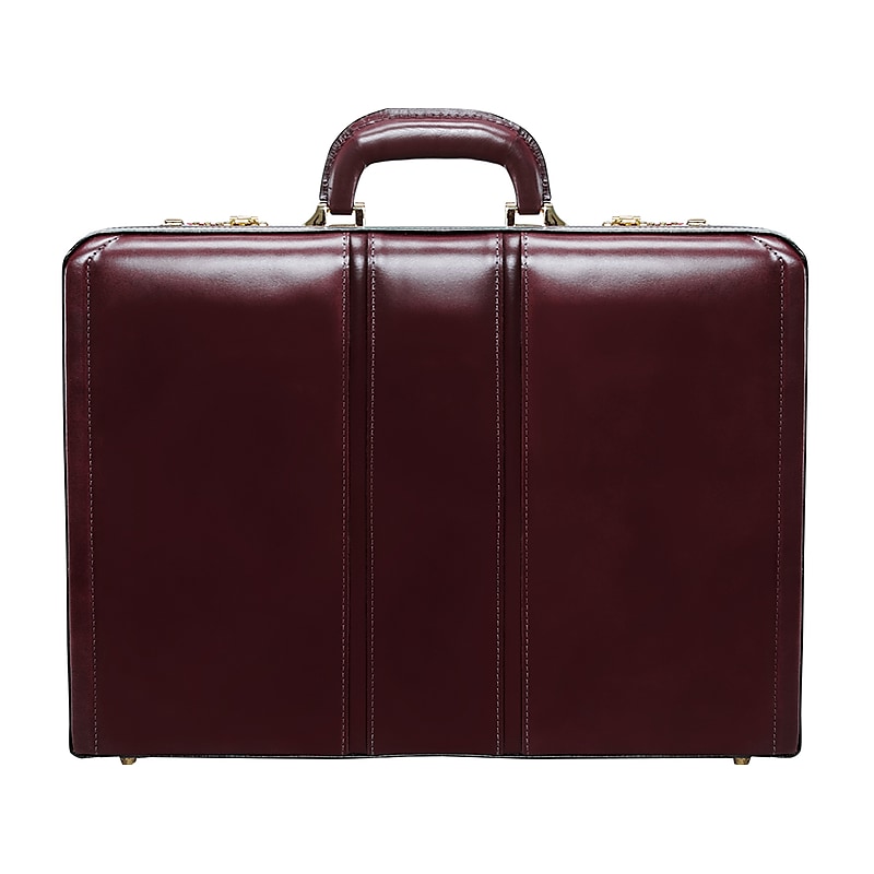 McKleinUSA Daley V Series Leather Locking Attache, Burgundy (80436) image 1