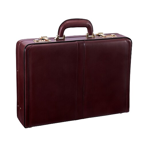 McKleinUSA Reagan V Series Leather Locking Attache, Burgundy (80446) |  Staples